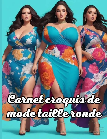 Independently Published Carnet Croquis De Mode Taille Ronde: Stylisme Avec Modèle De Taille Pour Les Fashionistas Curvilignes+200 Dessin De Mannequins Size Top Model Et Styliste ürün görseli 1