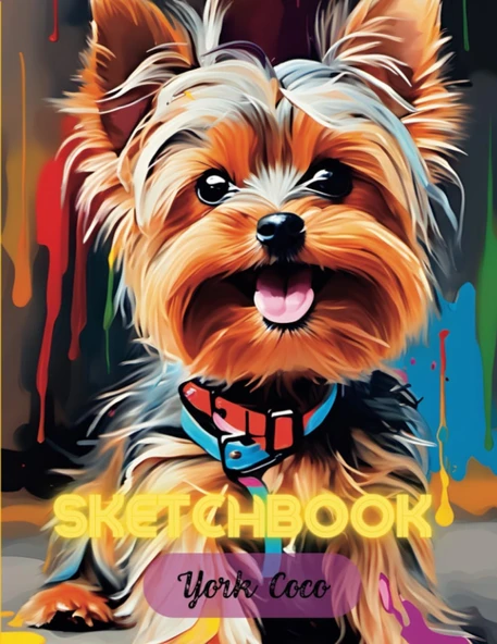 Sketchbook: Sketch Book York Coco Notebook For Drawing Writing Painting Sketching Doodling For Kids Abstract Puppy Cover Cute Dog: Large Blank Pages ürün görseli 1