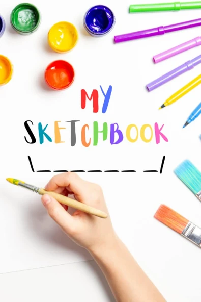 My Sketchbook Featuring Various Artistic Mediums, Name Your Sketchbook Personalize Sketchbook, 6 X 9" 100 Page Sketchbook ürün görseli 1