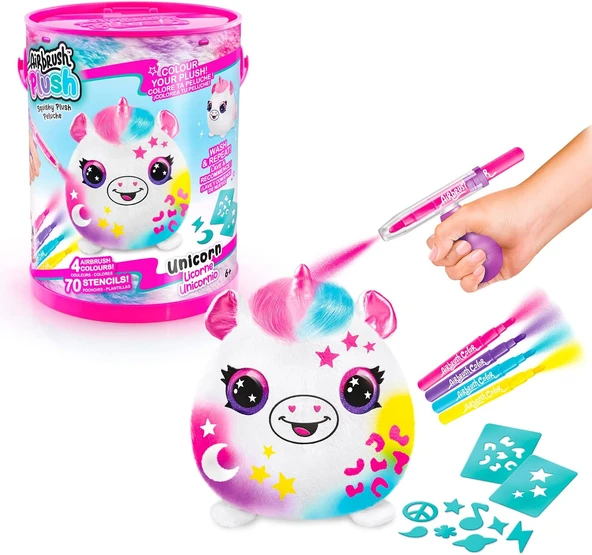 Canal - Airbrush Plush Baril - Keçeli Kalemler Şablonlar Ile Yumuşak Sprey Sanat Pelüş Oyuncak - Çocuklar Için Yaratıcı Boş Zaman - 6 Yaş - Ofg 266 ürün görseli 1