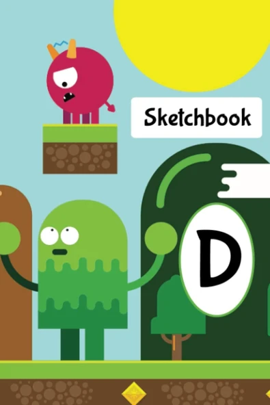Personalized Sketchbook For Boys Letter D: Cute 6"X9" Sketchbook For Boys, 100 Blank Pages For Drawing, Sketching, Doodling And Writing: Small Sketch Pad For Kids ürün görseli 1