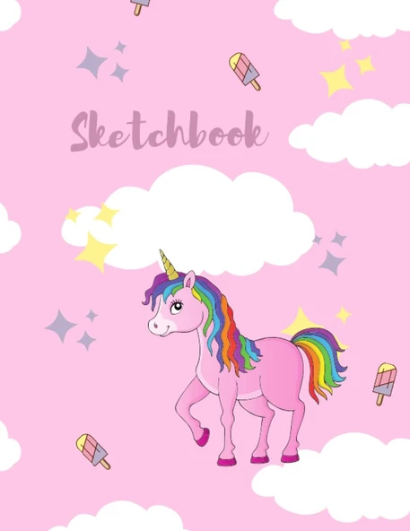 Sketchbook: Unicorn Sketchbook And Journal For Drawing| 8.5 X 11|100 Pages ürün görseli 1