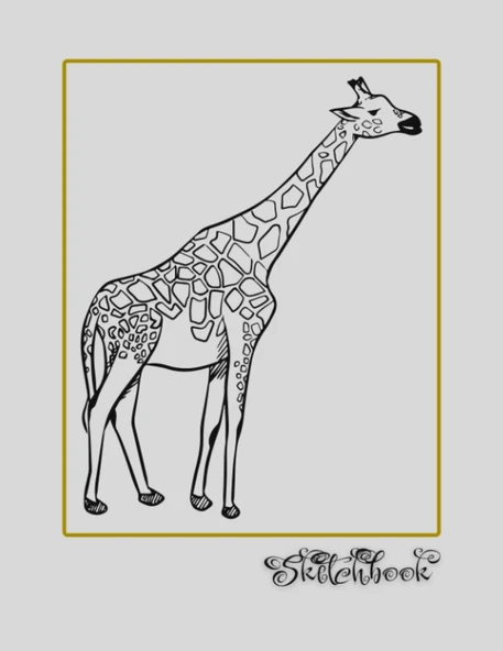 Sketchbook: African Wildlife Sketch, Large 8.5" X 11", 110 Pages, Perfect For Everyone, Crayons, Pencils, Drawing And Sketching ürün görseli 1