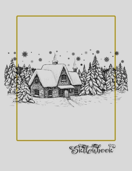Sketchbook: Cottage Scene, Large 8.5" X 11", 110 Pages, Perfect For Everyone, Crayons, Pencils, Drawing And Sketching ürün görseli 1