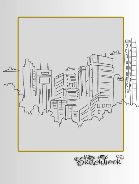 Sketchbook: City Scene, Large 8.5" X 11", 110 Pages, Perfect For Everyone, Crayons, Pencils, Drawing And Sketching ürün görseli 1
