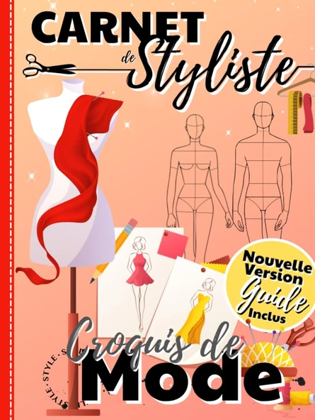Independently Published Carnet De Styliste Croquis De Mode: De 350 Silhouettes De Mannequins Homme/Femme Pour Dessiner Ses Envies De Vêtements, Idéal Pour Les... Carnet ... Styliste, Cahier De C ürün görseli 1
