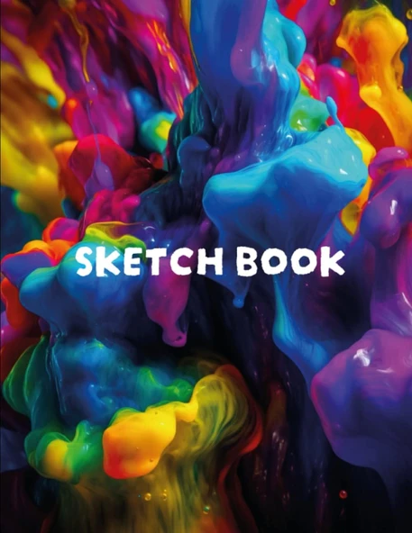 Independently Published Sketch Book: For Drawing, Writing Or Doodling- 80 Pages Large White Paper - Colorful Abstract Cover ürün görseli 1
