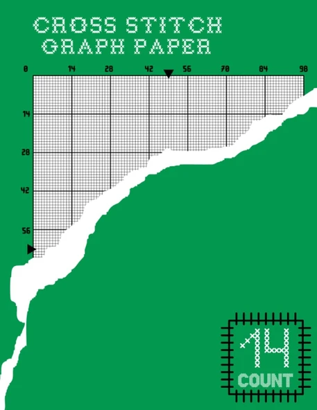 Cross Stitching Chart & Pattern Sketchbook: 14X14 Squares Per Inch Grid Graph Paper For Cross Stitch, Embroidery Designs, Patterns, And Needlework / ... ( 120 Page Large Print 8.5”X11” / Din A4 ) ürün görseli 1