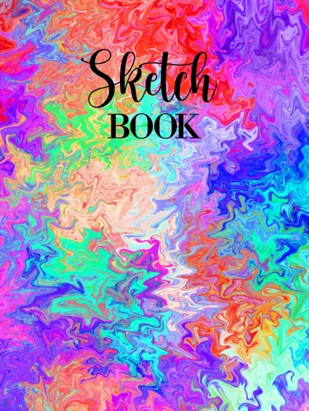 Sketch Book: Large Notebook For Doodling, Sketches Or Drawing: 100 Pages, 8.25" X 11". Marble Background Cover Sketchbook Blank Paper Drawing Journal ürün görseli 1