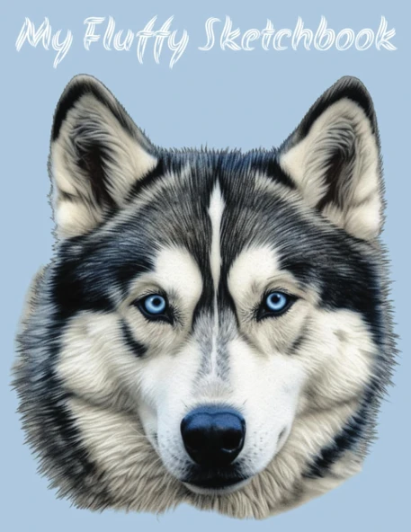 My Fluffy Sketchbook Blue: A Great For Husky, Wolf, And Dog Lovers ürün görseli 1