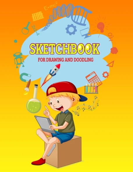 Sketchbook For Drawing And Doodling For Kids Ages 3-5, Kids Writing Notebook.: Size: 8.5 X 11 In (21.59 X 27.94 Cm), Cover: Matt, Pages: 110 Sketchbook For Drawing, Notebook For Kids ürün görseli 1