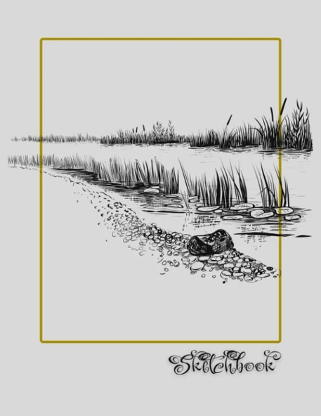 Sketchbook: River Scene, Large 8.5" X 11", 110 Pages, Perfect For Everyone, Crayons, Pencils, Drawing And Sketching ürün görseli 1