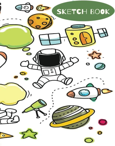 Sketchbook: Drawing Notebook With Astronauts In Space, Drawing Book (Size 8.5 X 11) (Sketchbook For Kids) 110 Pages: Kids Drawing Notebook ürün görseli 1