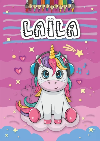 Independently Published Laïla: Livre De Coloriage Personnalisé Pour Laïla | Licorne | Cadeau D'Anniversaire Pour Fille ... | 4 À 8 Ans | 25 Motifs De Licorne Avec Le Prénom Laïla, Grand Format A4 (21 ürün görseli 1