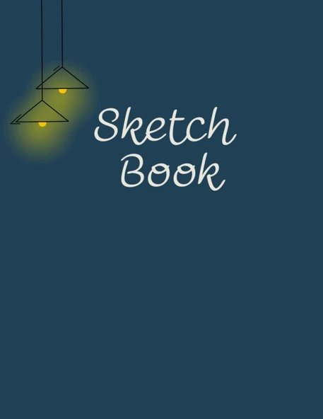 Sketch Book: A Table Under The Lights And A Notebook For Drawing, Drawing, Scribbling As You Like(113 Pages, 8.5" X 11") ürün görseli 1
