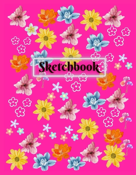 Independently Published Sketchbook : Flowers With Pink Background Sketchbook For Kids, Boys And Girls, Teenagers: 8.5"X11" Sketchbook For Girls, 108 Pages, Suitable For Drawing, Doodling, Sketching A ürün görseli 1
