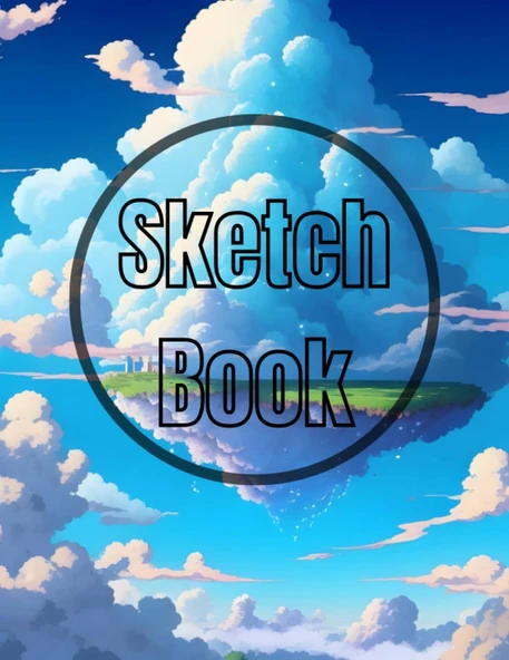 Sketch Book Heaven: Heavenly Sky City View Cover Page Sketchbook Blank Paper Pad 8.5" X 11" - 120 Pages Blank Paper Book For Drawing, ... Unlined Journal Cover Sketchbooks ürün görseli 1
