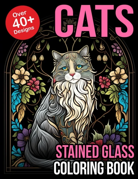 Independently Published Stained Glass Coloring Book Cat: Cat Lover Gifts For Women | Cat Gifts For Cat Lovers | Cat Gifts For Cat Lovers Women ürün görseli 1