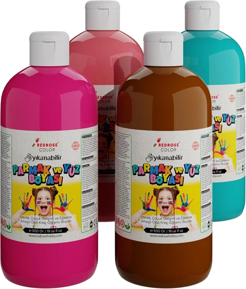 Red Tamamlayıcı Renkler Parmak Boyası 4'Lü Set 4X500 Gr ürün görseli 1
