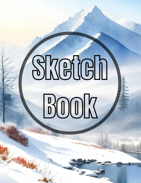 Sketch Book: Watercolor Winter Mountain Cover Page Sketchbook Blank Paper Pad 8.5" X 11" - Sketchbook 120 Pages Blank Paper Book For ... Unlined Journal Cover Sketchbooks ürün görseli 1