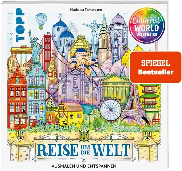 Colorful - Reise Um Die Welt: Ausmalen & Entspannen. Ausmalen Für Erwachsene (Colorful (Ausmalbücher)) ürün görseli 1