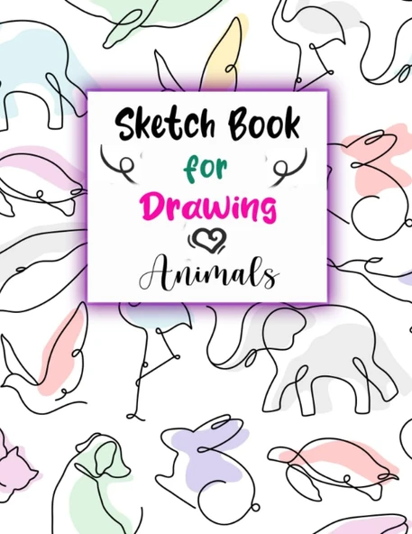 Independently Published Sketch Book For Drawing Animals: 8.5X11 Inch 21.5X27.94 Cm 120 Pages Drawing Book Pattern Designe In Matte Cover ürün görseli 1