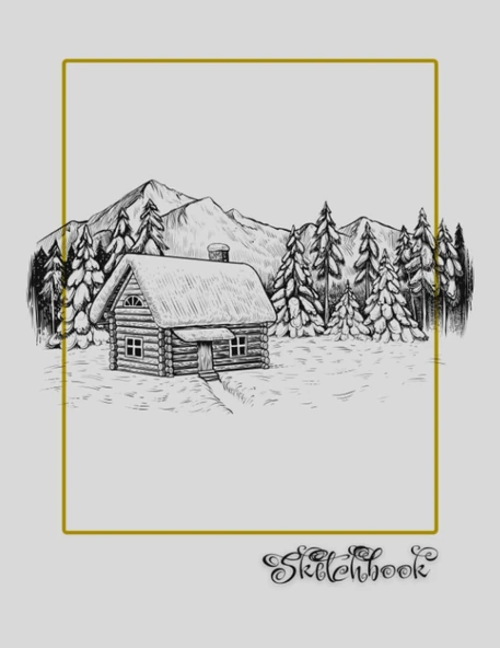 Sketchbook: Cottage Scene, Large 8.5" X 11", 110 Pages, Perfect For Everyone, Crayons, Pencils, Drawing And Sketching ürün görseli 1
