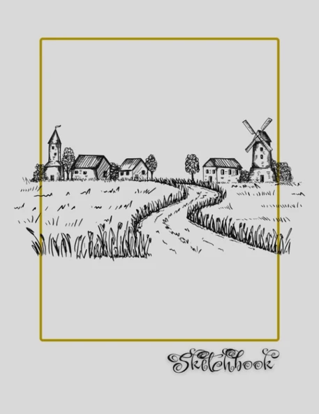 Sketchbook: Countryside Scene, Large 8.5" X 11", 110 Pages, Perfect For Everyone, Crayons, Pencils, Drawing And Sketching ürün görseli 1