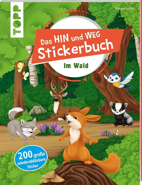 Das Hin-Und-Weg-Stickerbuch Im Wald: Mit 200 Wiederablösbaren Großen Stickern ürün görseli 1