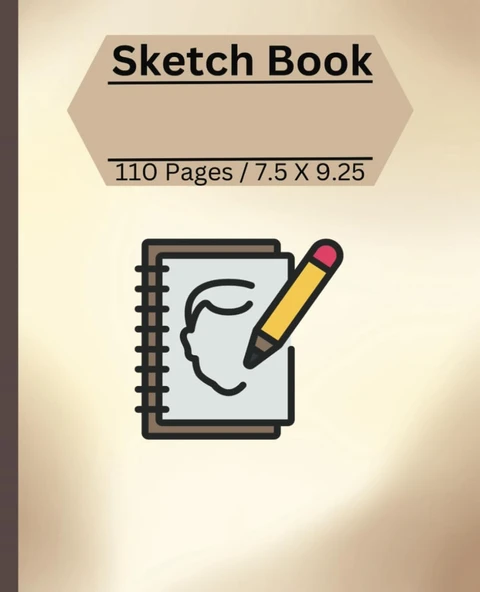 Independently Published Sketch Book With Graphics On Covers 110 Pages 7.5 X 9.25 ürün görseli 1