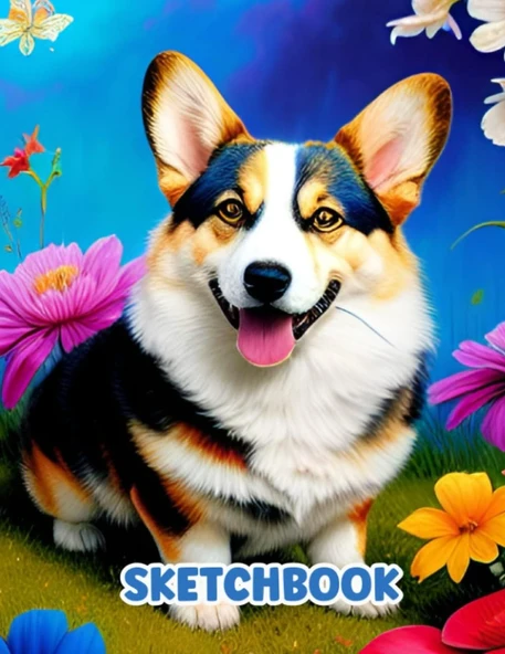 Big Sketchbook For Drawing For Kids With Cute Dogs Cover: White Drawing Paper For Kids ürün görseli 1
