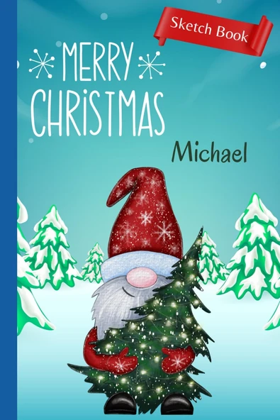 Independently Published Merry Christmas, Michael: Christmas Sketch Book | Personalized Gift For Michael | Stocking Stuffer | Sketch Book, Blank Coloring Book | Personalized ... | Kid Who Likes (6 ürün görseli 1