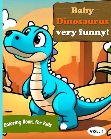 Independently Published Coloring Book Baby Dinosaurs Very Funny: An Adventurous Colorful Dino With 50 Coloring Pages, Ideal For Boys And Girls Aged 4-8 ürün görseli 1