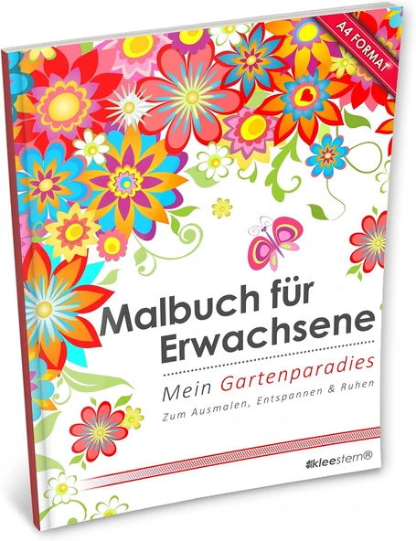 Malbuch Für Erwachsene: Mein Gartenparadies (Kleestern®, A4 Format, 40+ Motive): Volume 9 (A4 Malbuch Für Erwachsene) ürün görseli 1