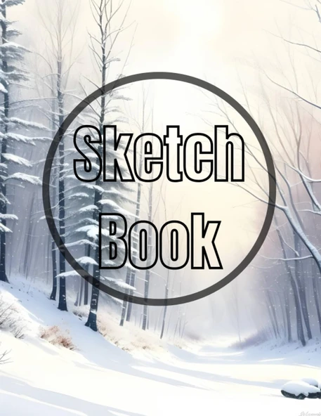 Sketch Book: Watercolor Winter Forest Cover Page Sketchbook Blank Paper Pad 8.5" X 11" - Sketchbook 120 Pages Blank Paper Book For ... Unlined Journal Cover Sketchbooks ürün görseli 1