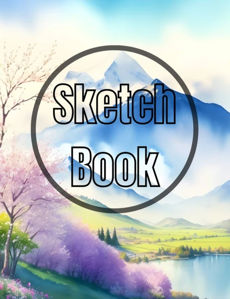 Sketch Book: Watercolor Spring In Mountain Cover Page Sketchbook Blank Paper Pad 8.5" X 11" - Sketchbook 120 Pages Blank Paper Book For ... Unlined Journal Cover Sketchbooks ürün görseli 1