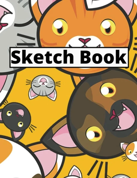 Sketch Book/Sketch Pad For Drawing, Coloring, Painting, And More! 100 Blank Pages: Cute And Colorful Dog Sketch Book/8.5"X11" Large Pages ürün görseli 1