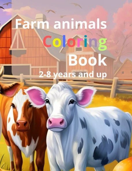 Independently Published Farm Animals Coloring Book: For Kids Aged 2-8 And More, Big, Simple. 8,5X11 Inches (A4), With Names!: Great Gift For Kids To Learn And Fun ürün görseli 1