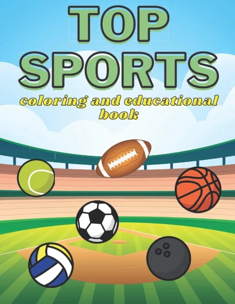 Independently Published Top Sports Coloring And Educational Book: For Kids Have Fun And Learn Football Baseball Soccer Basketball ürün görseli 1