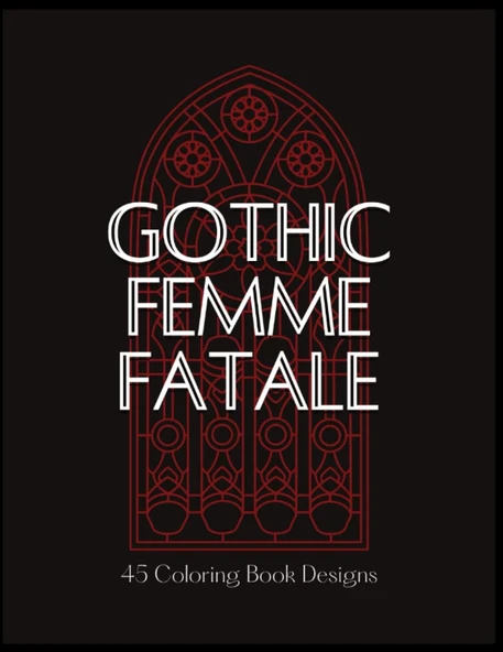 Independently Published Dark Gothic Princess Femme Fatale 45 Single-Sided Coloring Book Designs 8.5X11In ürün görseli 1