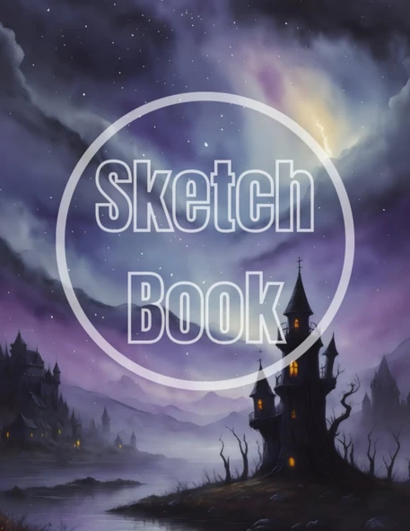 Sketch Book Halloween Scary Night V.1: Halloween Scary Night Cover Page Sketchbook Blank Paper Pad 8.5" X 11" - 120 Pages Blank Paper ... Unlined Journal Cover Sketchbooks ürün görseli 1