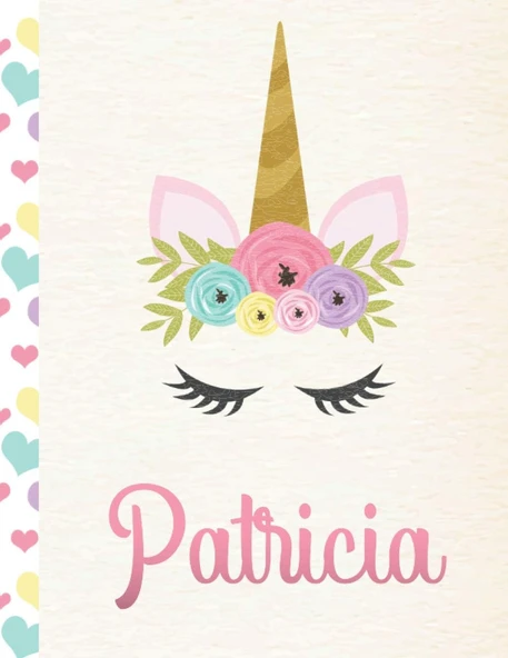 Patricia: Personalized Unicorn Sketchbook For Girls With Pink Spanish/Mexican/Latina Name - 8.5X11 110 Pages. Doodle, Draw, Sketch, Create! ürün görseli 1