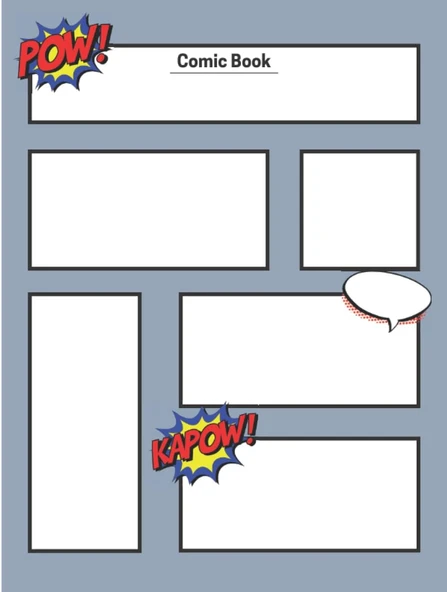 Comic Book: Blank Interior, 100 Page, Make Your Own Comic Strip (8.5 X 11 In.) ürün görseli 1