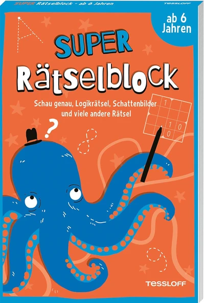 Super Rätselblock Ab 6 Jahren. Schau Genau, Logikrätsel, Schattenbilder Und Viele Andere Rätsel: 128 Seiten Rätselspaß - 25 Unterschiedliche Rätselarten ürün görseli 1