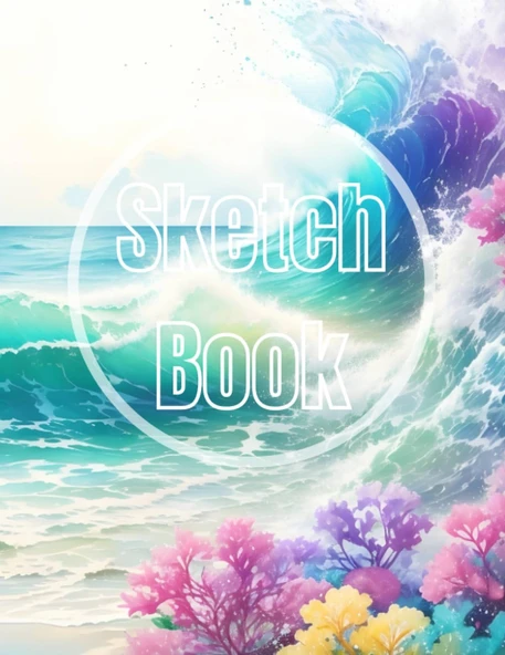 Sketch Book: Sketchbook Blank Paper Pad 8.5" X 11" - Notebook 120 Pages Blank Paper Book For Drawing, Writing, Painting, Sketching Or Doodling, ... Pastel Wave Cover Page ürün görseli 1
