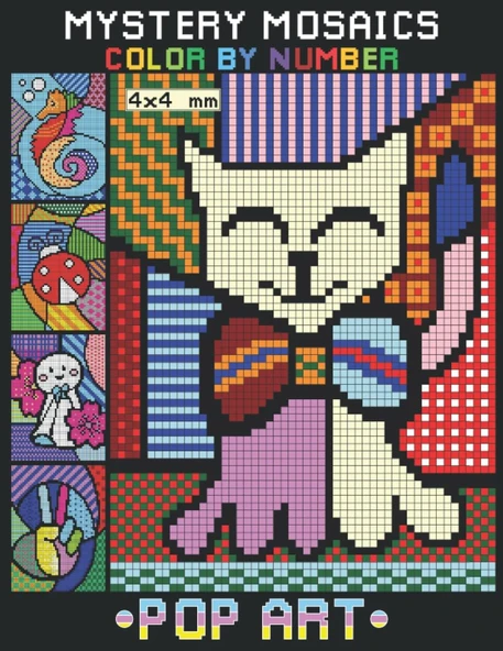 Independently Published Mystery Mosaics Color By Number Pop Art: Dazzling Pixel Coloring Book With Mystery Squares (4X4 Mm), Color Quest For Stress Relief & Relaxation (Mystery Mosaics Color By Numbe ürün görseli 1