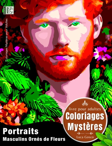 Independently Published Coloriages Mystères Portraits Masculins Ornés De Fleurs (Luca Gosco - Coloriages Mystères) ürün görseli 1