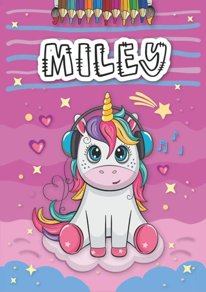 Independently Published Miley: Livre De Coloriage Personnalisé Pour Miley | Licorne | Cadeau D'Anniversaire Pour Fille ... | 4 À 8 Ans | 25 Motifs De Licorne Avec Le Prénom Miley, Grand Format A4 (21 ürün görseli 1