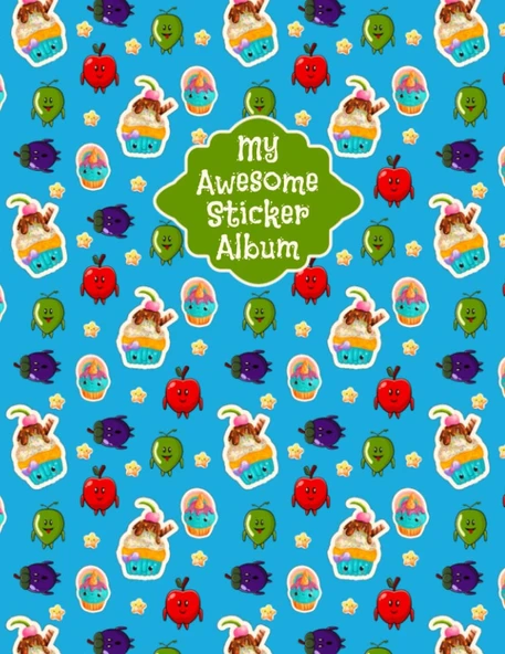 Independently Published My Awesome Sticker Album: Funny Face Pattern Blank Sticker Book For Collecting Stickers, Sticker Album For Kids, Sticker Book Organizer For Girls ürün görseli 1