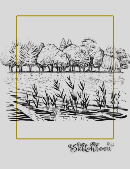 Sketchbook: River Scene, Large 8.5" X 11", 110 Pages, Perfect For Everyone, Crayons, Pencils, Drawing And Sketching ürün görseli 1